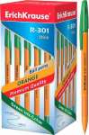 Ручка шар. ERICH KRAUSE "R-301" оранж.корп., 0,7мм Stick , зеленый   /43197               *148084
