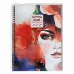 Скетчбук А5 100л тв.обл. спир. Эксмо "Акварельный портрет" без линовки, 100г/м   /ТС51004822          *327716