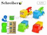 Точилка пласт. 2 отв. Schreiber "Грузовик" с контейнером, асс. 4   /S 2723    *145538