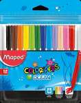 Фломастеры  12 цв. MAPED "Color Peps Ocean" супер смываемые   /845720              *124999