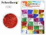 Блестки Schreiber в пакетиках 1,5г*8цв 24шт, на карт. подложке 26*34см   /S 1444              *170117