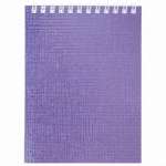Блокнот  А6  на спир. 40л HATBER "Бумвинил.METALLIC Фиолетовый", кл.   /40Б6бвВ1гр          *327367