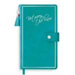 Ежедневник недатир. А6 иск.кожа ФЕНИКС Escalada 120л Бейбискин бирюзовый" фольга, ляссе   /50517               *304440