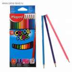 Карандаши 12 цв MAPED "Color Peps" трехгранные,ударопроч.,карт.европодвес   /183212              *134235