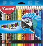 Карандаши 24 цв MAPED "Color Peps" декорированный корпус, в карт.европодвес   /832224              *165525
