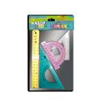 Набор линеек ПЧЁЛКА 4 предм. пласт. средний (лин.20см,2тр-ка+транс(45/45,30/60)   /НП-2/НГ-2           *40515