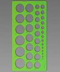 Трафарет пластик. СТАММ окружности 1-36мм, зеленый   /ТТ21                *143119