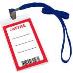 Бейдж deVENTE 63x105 мм, вертикальный, пвх, прозрачный, на ленте с клипом   /4010902             *306466