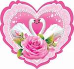 Наклейка на липучке 17*18см МИР ОТКРЫТОК "Свадьба.Сердце" блестки   /7-65-020            *178088