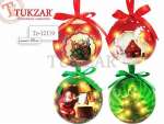 Шар с подсветкой TUКZAR d=80мм, 4 дизайна,ассорти, в подар.короб   /TZ 12119  *109552