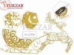 Фигура декоративная TUКZAR "Олень с санками" 48см,металл.,цв.зол   /TZ 12190  *109619
