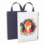 Папка д/тетрадей А4 ERICH KRAUSE молния сверху,вертик.,матерч., "Music Fox", синий   /48429               *314003