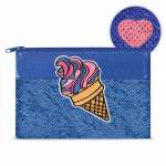 Пенал-космет. иск.кожа ФЕНИКС "Рожок" 22*16 пайетки, синий   /48922               *181274