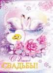 Плакат свадьба 70*50см МИР ОТКРЫТОК "С днем свадьбы!"   /0-02-405            *170416