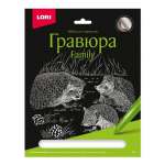 Гравюра LORI с сер.эффектом FAMILY "Ежи"   /Гр-652              *332743