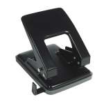 Дырокол  40 лист. мет. ERICH KRAUSE "Quadro" встроен.лин.,, черн.   /4669                *42457