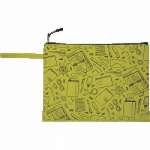 Папка д/тетрадей А4 deVENTE молния сверху текстиль "School" 33*24*1см ручка-петля, салатовая   /3072047             *312572