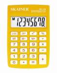 Калькулятор карм.  8 р. SKAINER, футляр типа бумажник, жёлтый   /SK-108NYL           *102909