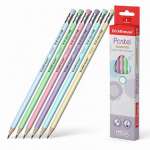 Карандаш HB ERICH KRAUSE "Pastel" треуг.корпус, с/л, ассорти   /56006               *337855