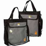 Сумка deVENTE А4+ "Cats" 1отд, 3 нар.карм, 2 вн.карм., текстиль, серая с черн.   /7041203             *336767