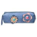 Пенал-космет. кожзам. ФЕНИКС "Голубые цветы" 20*6*6   /46092               *165201