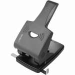 Дырокол мощный  65 лист. пласт. deVENTE "Stripe" с линейкой, черный   /4020501             *338997