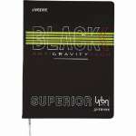 Дневник элит.переплет иск.кожа  deVENTE шелкография, гиб. облож. "Super BLACK"   /2021300             *345901