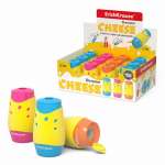 Точилка пласт. 2 отв. ERICH KRAUSE "Cheese" с конт.,асс   /50143               *347134