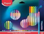 Фломастеры  24 цв. MAPED "NightFall" треуг., с заблок.пишущим, смываемые   /844402              *347761