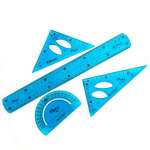 Набор линеек ALINGAR  4 предм. (лин.20, 2уг, трансп.) гибкий, асс, европодвес   /AL6109              *348145