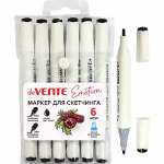 Маркер для скетчинга  deVENTE"Emotion" двустор. трехгр.корпус, черный   /5044200             *349761