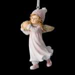 Украшение Decor "Ангел со снежком" 8см розовый   /53624               *352661