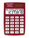 Калькулятор карм.  8 р. SKAINER дв.питание, футляр типа бумажник, красный   /SK-108XRD           *102911