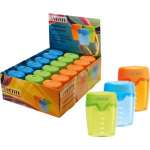 Точилка пласт. 1 отв. deVENTE с контейнером, асс.   /4071604             *181297