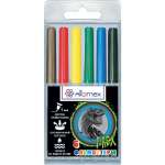 Фломастеры   6 цв. Attomex "T-Rex Dino" вент., блистер   /5080442             *358420