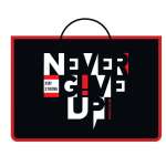 Папка д/тетрадей с ручками А4 ПЧЁЛКА на молнии, печать на пласт. (ручки-шнурок) "NEVER GIVE UP"   /ПМ-А4-35            *359390