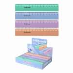 Линейка пласт. 15 см ERICH KRAUSE "Pastel Bloom" волнист. край асс.   /61763               *357847