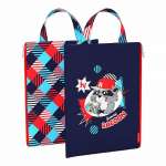 Папка д/тетрадей А4 ERICH KRAUSE молния сверху,вертик.,матерч., "Funny Racoon", синяя   /48575               *313932