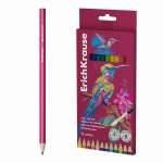 Карандаши акв. 12 цв ERICH KRAUSE "Safari" шестигранные с кисточкой   /61817               *357532