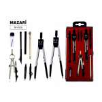 Набор чертежный Mazari 9 предметов (цирк.,игла,циркуль-трансф. и измеритель,насадка и держ. для рес)   /M-4526              *345484
