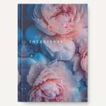 Ежедневник недатир. А5- ЭКСМО 128л тв.обл. поролон софт-тач фольга "Пионы"   /ЕЖФ25512813         *363223