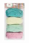 Пряжа Hobbius "Simple" № 09 100% акрил, св.роз/бл.жел/св.мятн/т.бирюз, 4*25г*66м   /65402561924         *362248