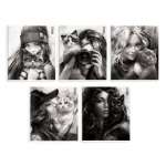 Тетрадь  48л кл.  софт.тач ФЕНИКС "Девушка с котом", 5 видов   /68540               *364816