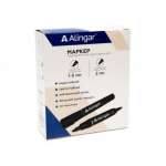 Маркер 2-х сторон., ALINGAR перман. скош., овал., 1-6/2мм, черн.   /AL 5538 черн.       *366378