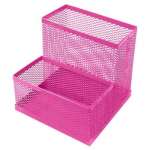 Подставка для канц. принадл. KWELT метал. сетч., розовая   /K-12511             *366434