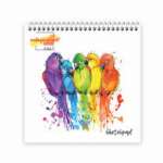 Скетчпад 200*200, 20 л Аква-колор "Изостудия", аквар. бумага  200 г/м2,  спир., Попугаи   /IBWS-2020           *365107