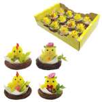 Декоративные элементы KWELT "Цыплята в гнезде со скорлупой" 12шт/уп   /К-10692             *366401