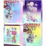 Пакет подарочный бумаж. 23*18*8см deVENTE "Teddy Bear" фольга, ассорти   /9041449             *361989