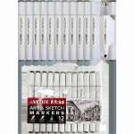 Набор маркеров для скетчинга  12 цв. deVENTE "Emotion" от.серого,вустор.(кист./скош.),трехгран.корп.   /5044309             *365233