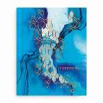 Зап. книжка А6  80л ФЕНИКС тв.обл. блест. фольга "Небесно-синий" диз.блок линия/точка   /61503               *363397